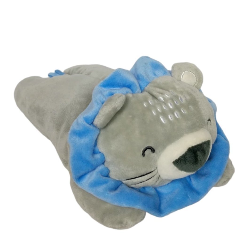 Cudlie Lion Mane Baby Lovey Plush Toy 10.5" Blue Gray